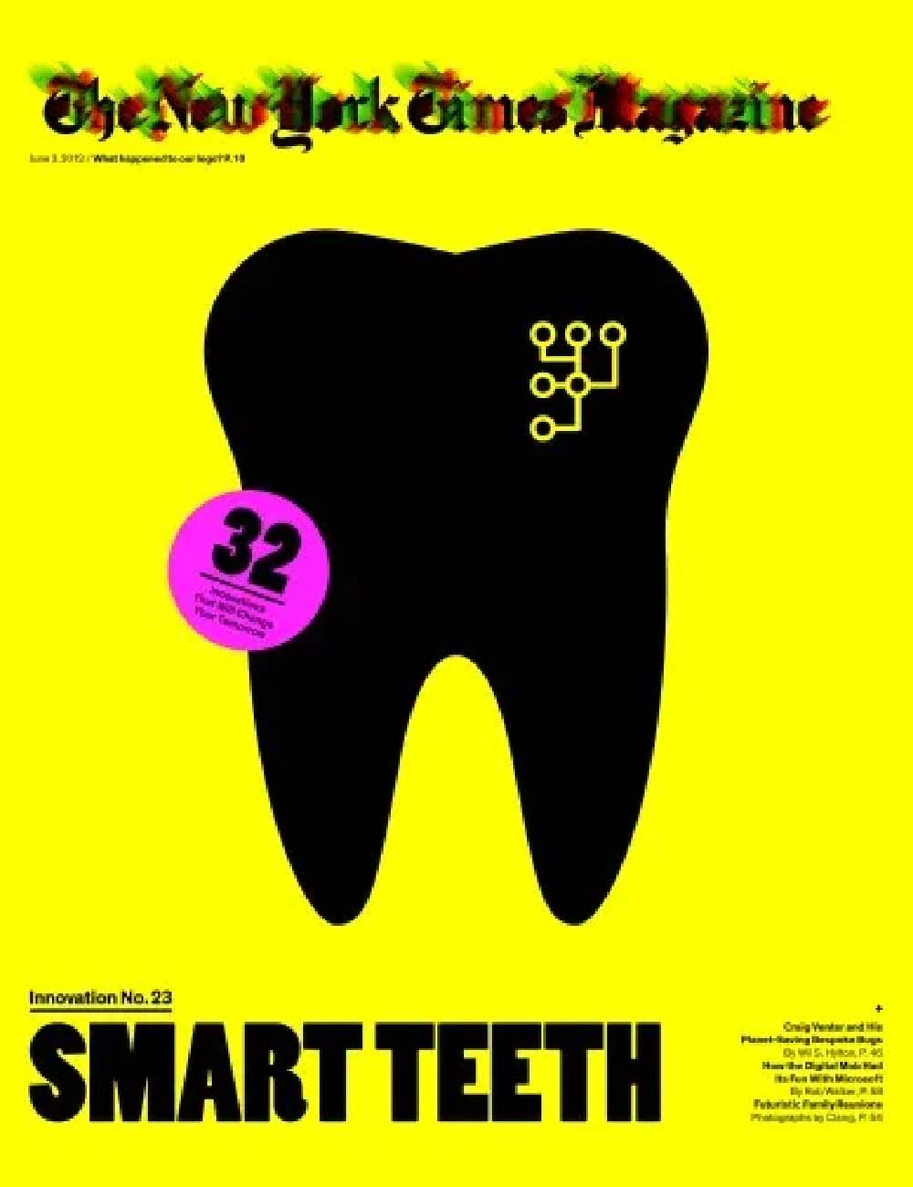 Cover of NYT Magazine, 32 Innovations That Will Change Your Tomorrow, June 2012